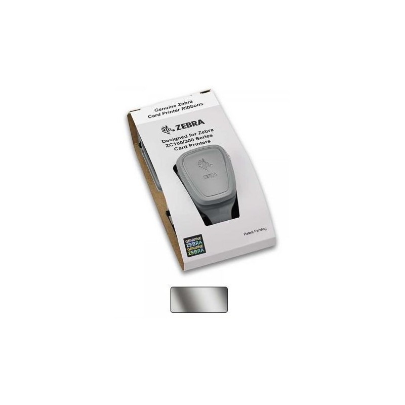 CINTA ZEBRA COLOR PLATA 1500 IMPRESIONES ZC100 ZC300