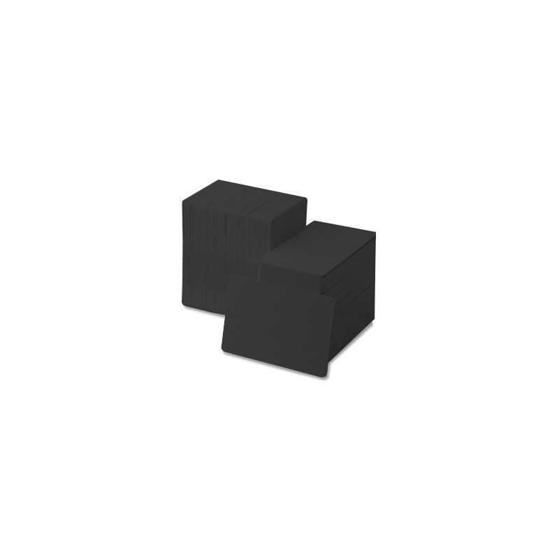 PACK 500 TARJETAS PVC NEGRO BRILLO 30 MIL APTAS PARA CONTACTO CON ALIMENTOS