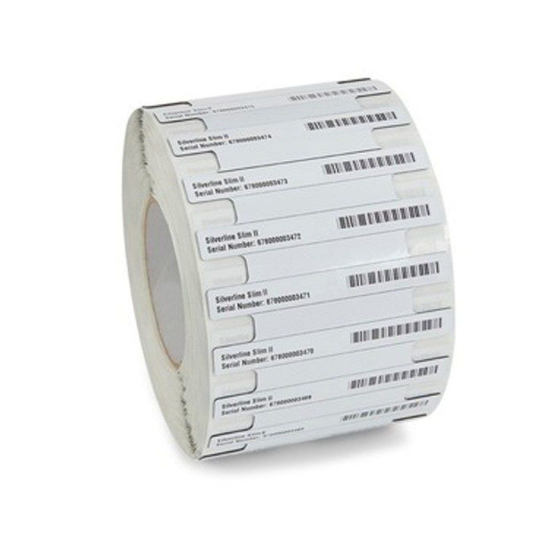 ROLLO 600 ETIQUETAS RFID 100X13MM POLIÉSTER TT 76 ZEBRA SILVERLINE SLIM II