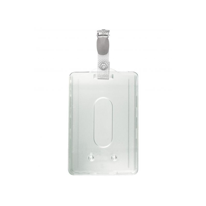 KIT PORTA TARJETAS RÍGIDO VERTICAL POLICARBONATO + PINZA PK 100 UDS