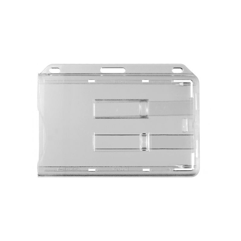 PORTA TARJETAS RÍGIDO HORIZONTAL CON PULSADOR DE EXTACCIÓN PARA 2 TARJETAS PK 100 UDS