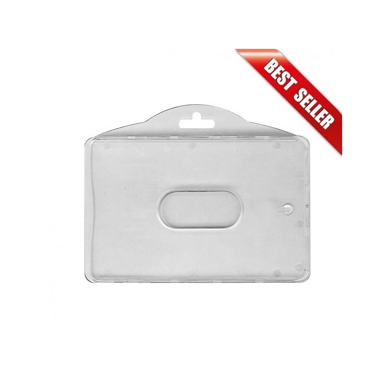PORTA TARJETAS RÍGIDO HORIZONTAL PARA DOS TARJETAS SEPARADAS POR UNA DIVISIÓN INTERIOR PK 100 UDS