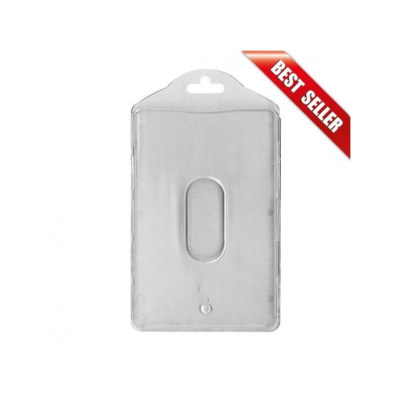 PORTA TARJETAS RÍGIDO VERTICAL PARA DOS TARJETAS SEPARADAS POR UNA DIVISIÓN INTERIOR PK 100 UDS