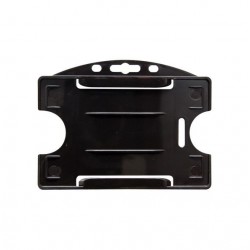 PORTA TARJETAS HORIZONTAL NEGRO ABIERTO PARA 1 TARJETA PK 100 UDS