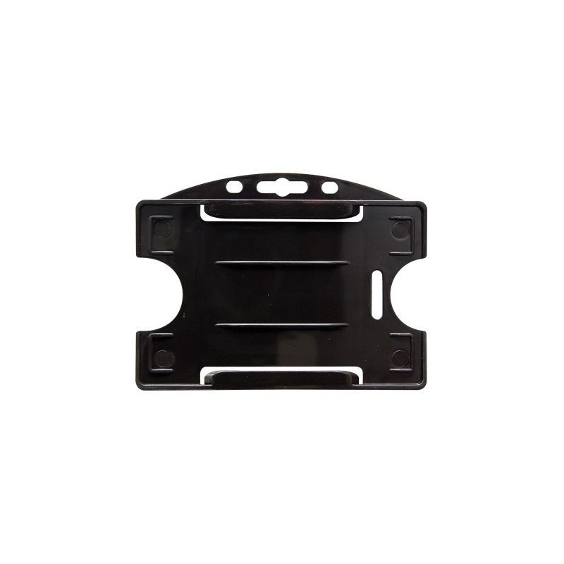 PORTA TARJETAS HORIZONTAL NEGRO ABIERTO PARA 1 TARJETA PK 100 UDS