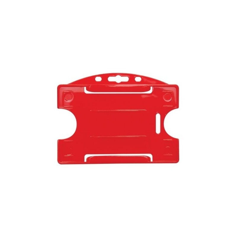PORTA TARJETAS HORIZONTAL ROJO ABIERTO PARA 1 TARJETA PK 100 UDS