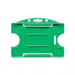 PORTA TARJETAS HORIZONTAL VERDE ABIERTO PARA 1 TARJETA PK 100 UDS