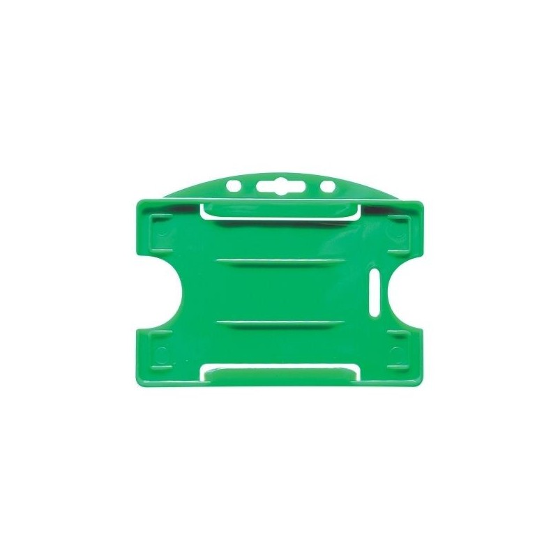 PORTA TARJETAS HORIZONTAL VERDE ABIERTO PARA 1 TARJETA PK 100 UDS