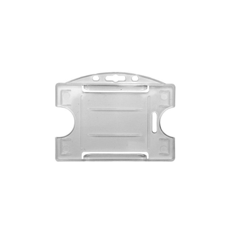 PORTA TARJETAS DOBLE GEMELO HORIZONTAL TRANSÚCIDO PK 100 UDS