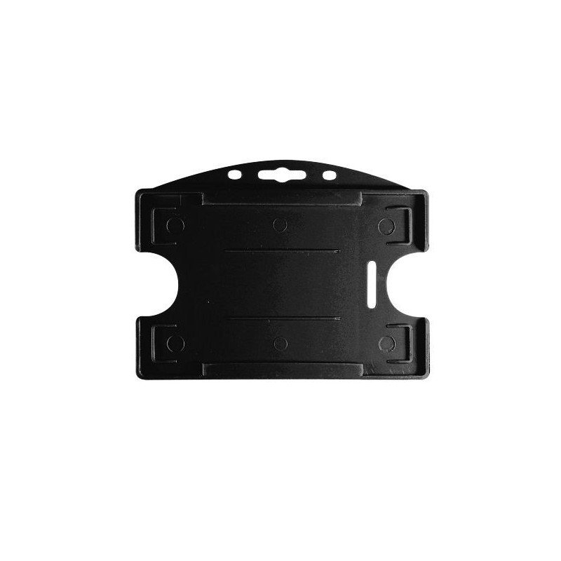 PORTA TARJETAS DOBLE GEMELO HORIZONTAL NEGRO PK 100 UDS