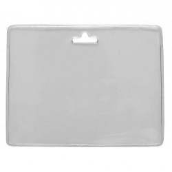 PORTA TARJETAS HORIZONTAL DE PVC TRANSPARENTE CON AGUJERO OVALADO PK 100 UDS