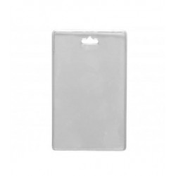 PORTA TARJETAS VERTICAL DE PVC TRANSPARENTE CON AGUJERO OVALADO PK 100 UDS