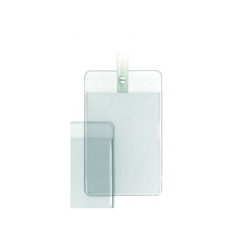 PORTA TARJETAS VERTICAL FLEXIBLE PARA EVENTOS CON PINZA DE COCODRILO EN AGUJERO REDONDO PK 100 UDS