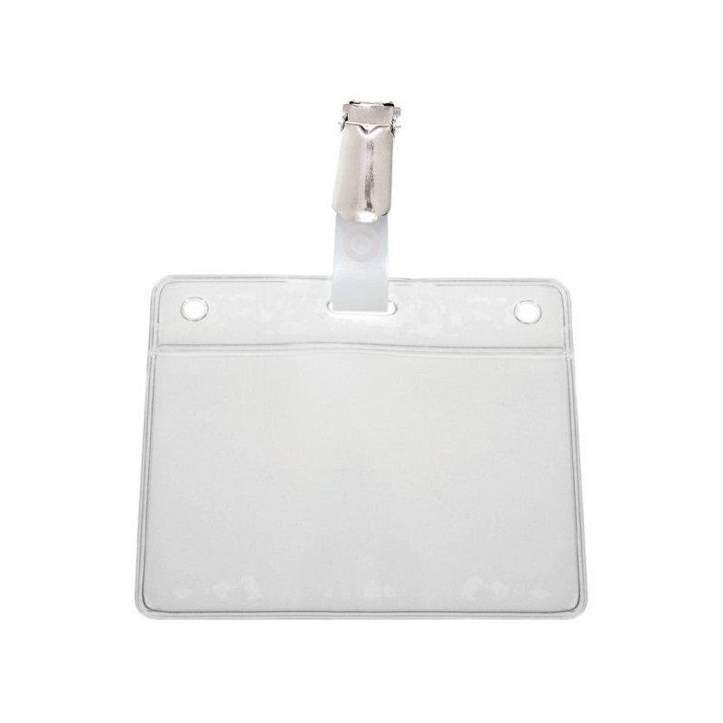 PORTA TARJETAS HORIZONTAL FLEXIBLE PROFESIONAL CON PINZA PK 100 UDS