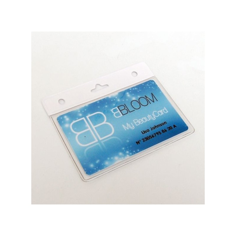 PORTA TARJETAS HORIZONTAL CON PARTE SUPERIOR COLOR BLANCO PK 100 UDS