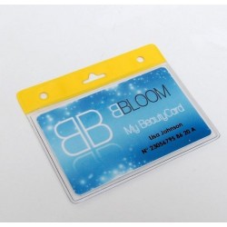PORTA TARJETAS HORIZONTAL CON PARTE SUPERIOR COLOR AMARILLO PK 100 UDS