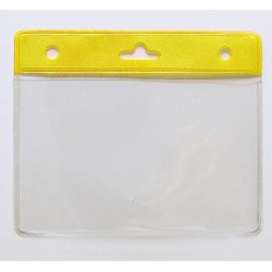 PORTA TARJETAS HORIZONTAL CON PARTE SUPERIOR COLOR AMARILLO PK 100 UDS