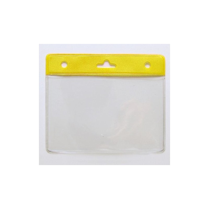 PORTA TARJETAS HORIZONTAL CON PARTE SUPERIOR COLOR AMARILLO PK 100 UDS