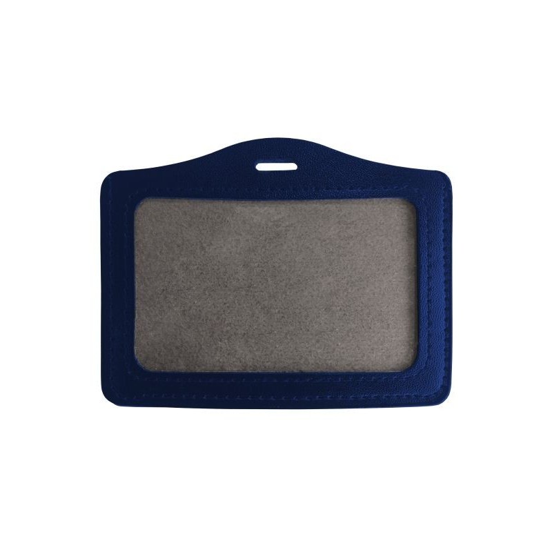 PORTA TARJETAS DE PIEL AZUL HORIZONTAL PARA TARJETA 86X54MM PK 100 UDS
