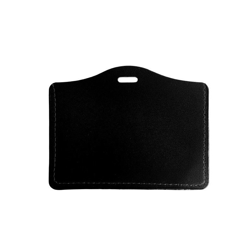 PORTA TARJETAS DE PIEL NEGRO HORIZONTAL PARA TARJETA 86X54MM PK 100 UDS