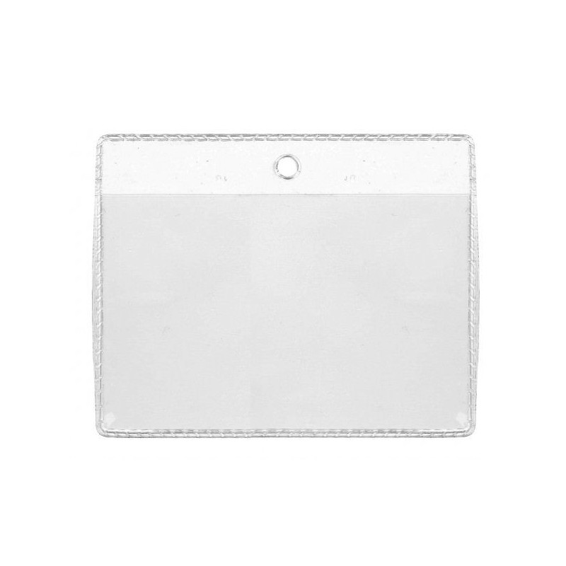 PORTA TARJETAS FLEXIBLE 105 X 70mm CON UN AGUJERO REDONDO PK 100 UDS