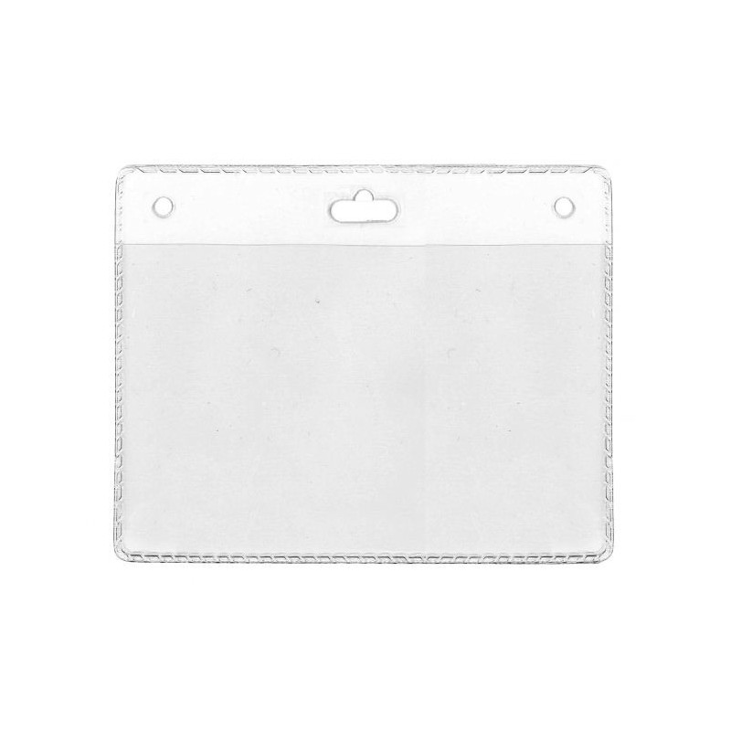 PORTA TARJETAS FLEXIBLE 105 X 70mm CON AGUJERO OVALADO PK 100 UDS