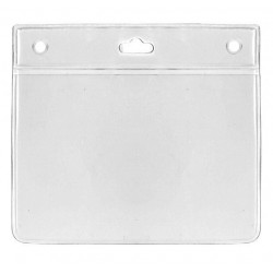 PORTA TARJETAS FLEXIBLE HORIZONTAL 98 X 67mm CON AGUJERO OVALADO PK 100 UDS