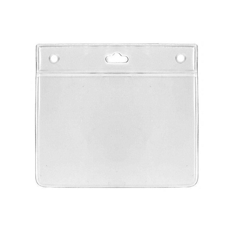 PORTA TARJETAS FLEXIBLE HORIZONTAL 98 X 67mm CON AGUJERO OVALADO PK 100 UDS