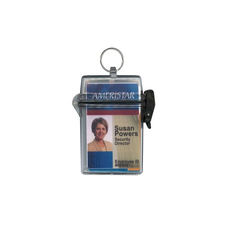 CAJA TRANSPARENTE 5,9 x 9,5 cm - VERSIÓN SUMERGIBLE - CON ANILLO LLAVERO INCLUIDO PK 10 UDS