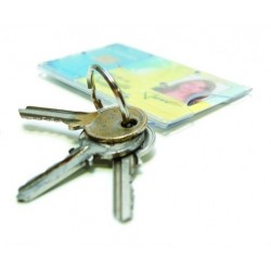 FUNDA LLAVERO TRANSLUCIDO PARA TARJETAS PK 100 UDS