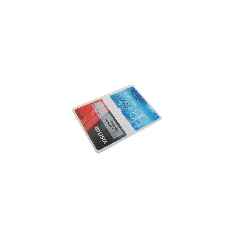 FUNDA FLEXIBLE DE PVC PARA DOS TARJETAS BLANCO PK 100 UDS
