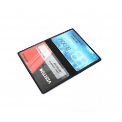 FUNDA FLEXIBLE DE PVC PARA DOS TARJETAS NEGRO PK 100 UDS