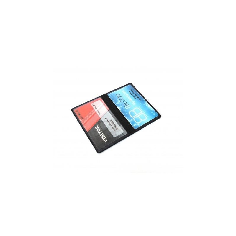 FUNDA FLEXIBLE DE PVC PARA DOS TARJETAS NEGRO PK 100 UDS