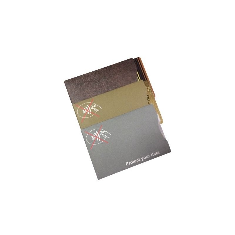 FUNDA COLOR ORO PARA TARJETA CON PROTECCIÓN RFID PK 100 UDS