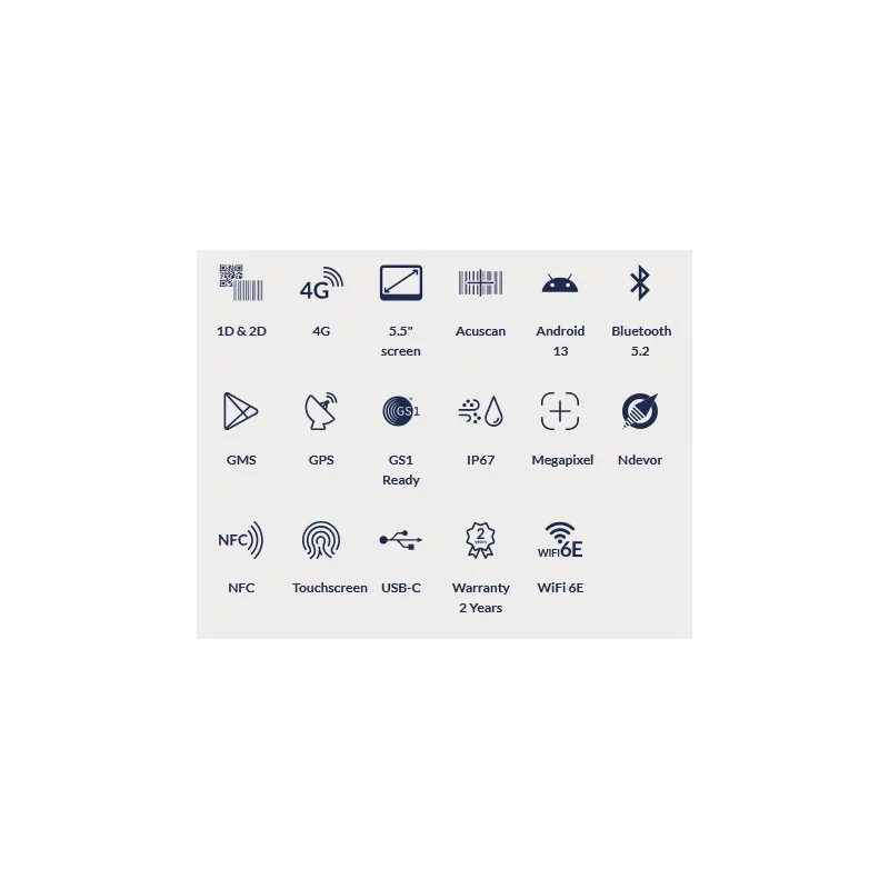 Newland MT93 Megattera Standard Plus Wifi5 4/64GB IP65 4G NFC