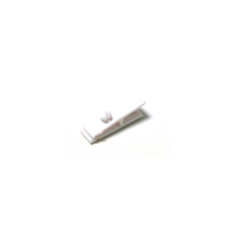 PINZA DE COCODRILO DE PLÁSTICO BLANCO SIN CINTA PK 100 UDS