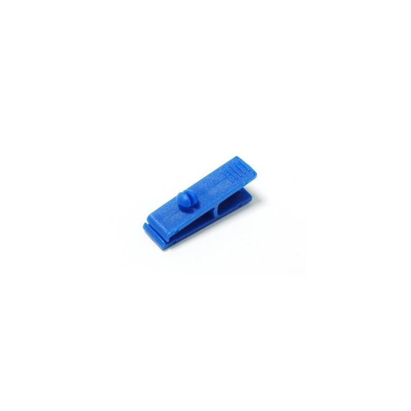 PINZA DE COCODRILO DE PLÁSTICO AZUL SIN CINTA PK 100 UDS
