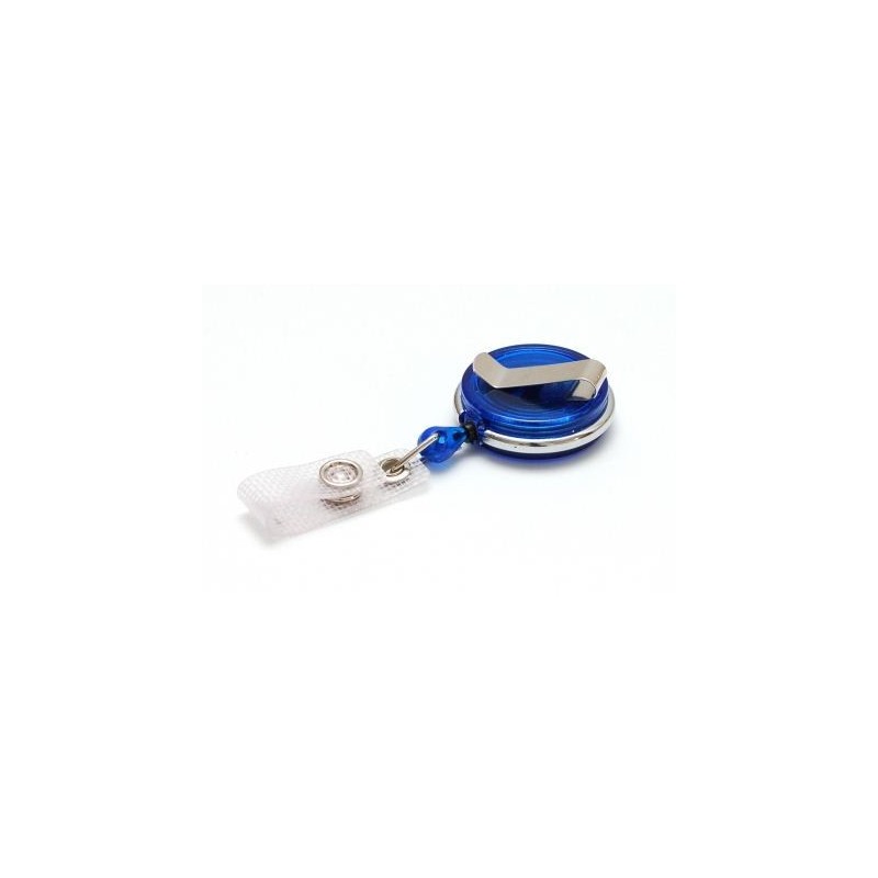 YOYÓ EXTENSIBLE PLÁSTICO AZUL TRANSLÚCIDO CON PINZA ROTATIVA PK 100 UDS