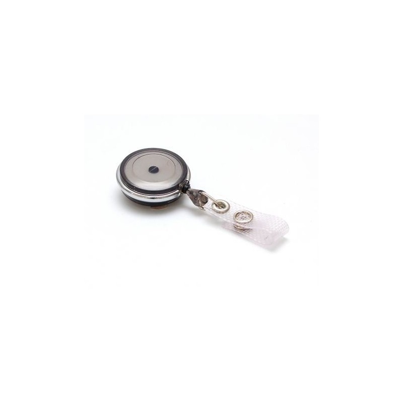 YOYÓ EXTENSIBLE PLÁSTICO GRIS TRANSLÚCIDO CON PINZA ROTATIVA PK 100 UDS