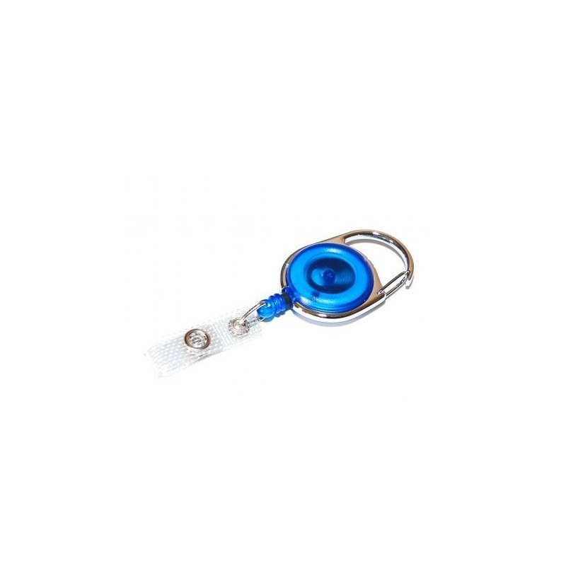 YOYÓ EXTENSIBLE PLÁSTICO AZUL TRANSPARENTE CON MOSQUETÓN PK 100 UDS