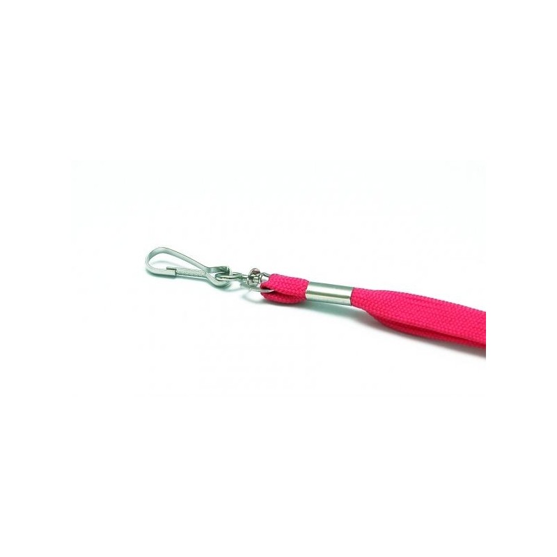 LANYARD POLIÉSTER ROSA 12MM MOSQUETÓN GIRATORIO PK 100 UDS