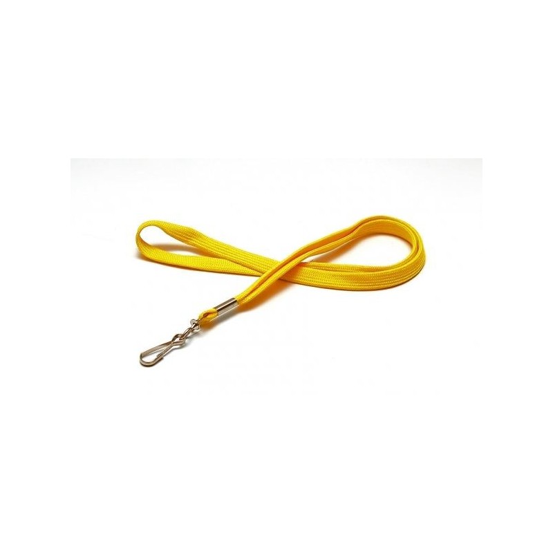 LANYARD POLIÉSTER AMARILLO 12MM MOSQUETÓN GIRATORIO PK 100 UDS
