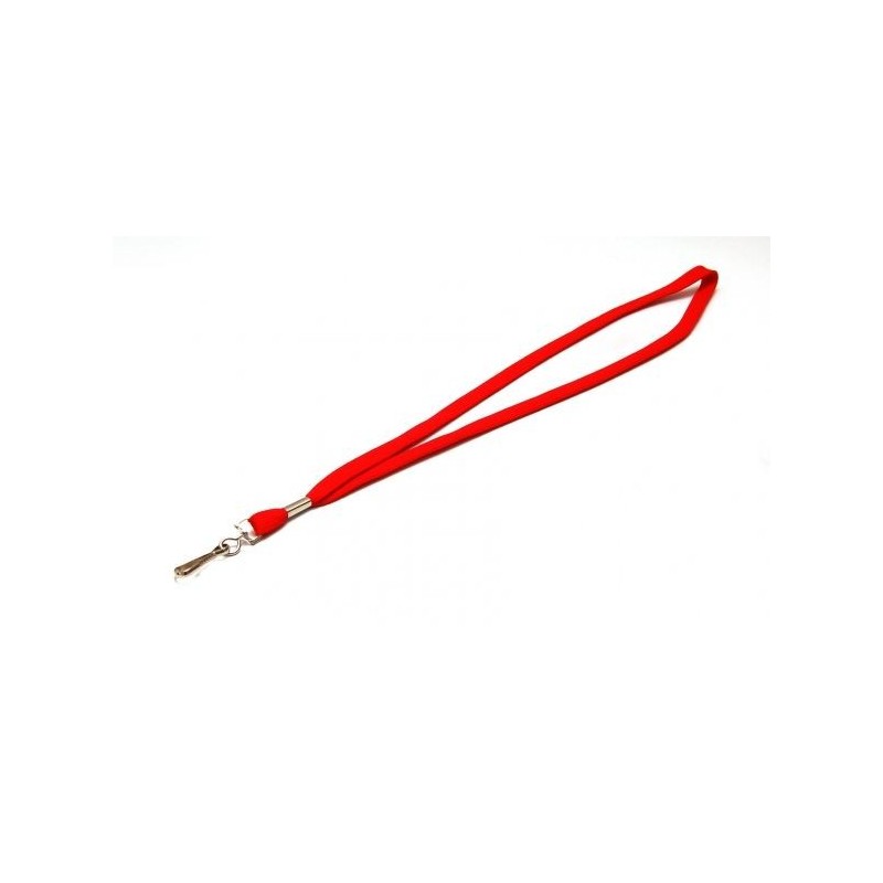 LANYARD POLIÉSTER ROJO 12MM MOSQUETÓN GIRATORIO PK 100 UDS