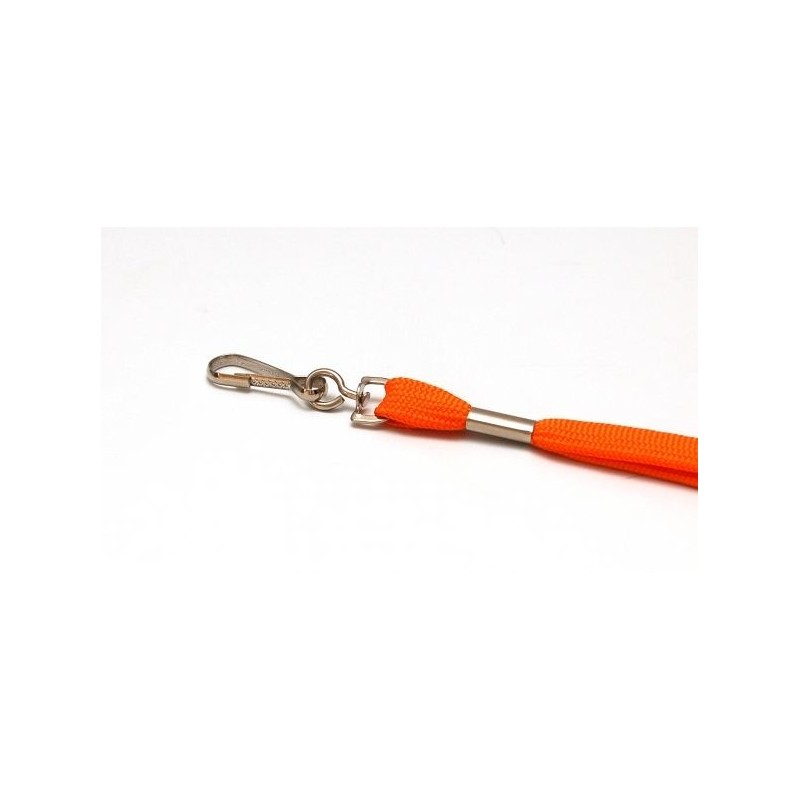 LANYARD POLIÉSTER NARANJA 12MM MOSQUETÓN GIRATORIO Y CIERRE DE SEGURIDAD PK 100 UDS