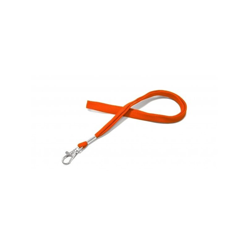 LANYARD POLIÉSTER NARANJA 12MM CON MOSQUETÓN TIPO CORREA CANINA PK 100 UDS