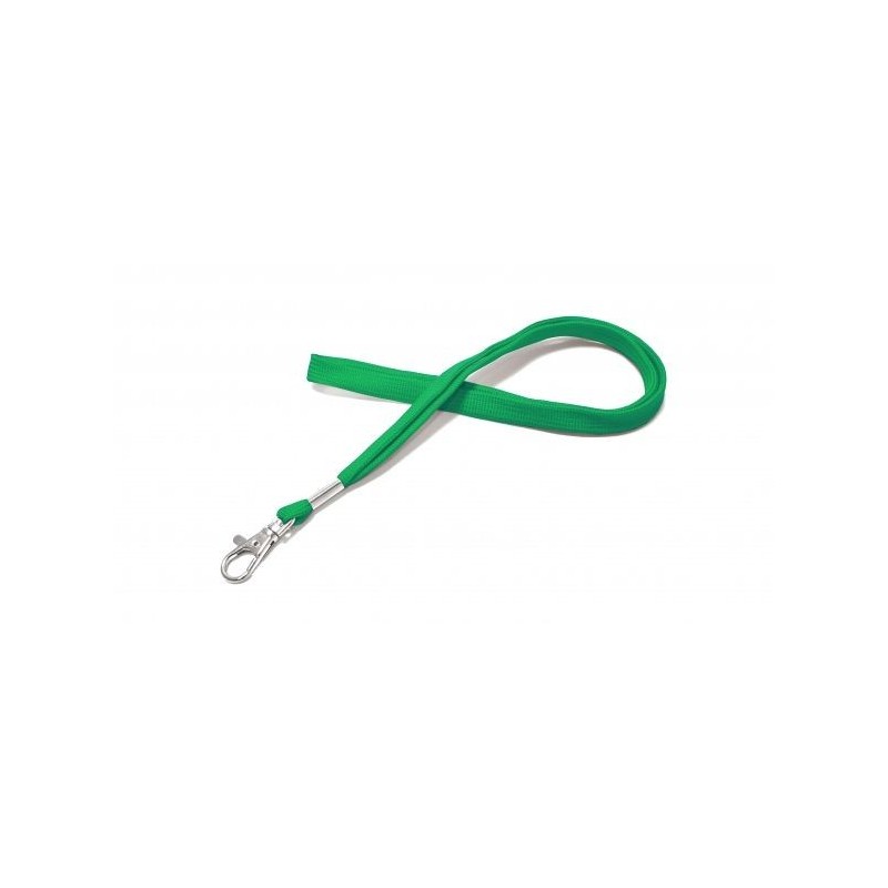 LANYARD POLIÉSTER VERDE 12MM CON MOSQUETÓN TIPO CORREA CANINA PK 100 UDS