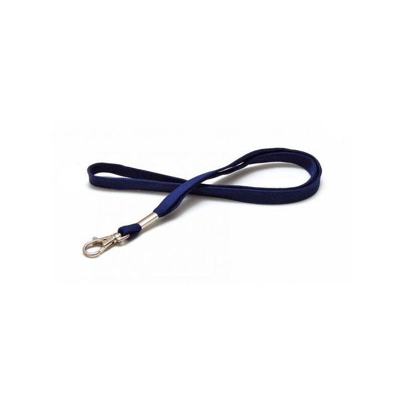 LANYARD POLIÉSTER AZUL MARINO 12MM CON MOSQUETÓN TIPO CORREA CANINA PK 100 UDS