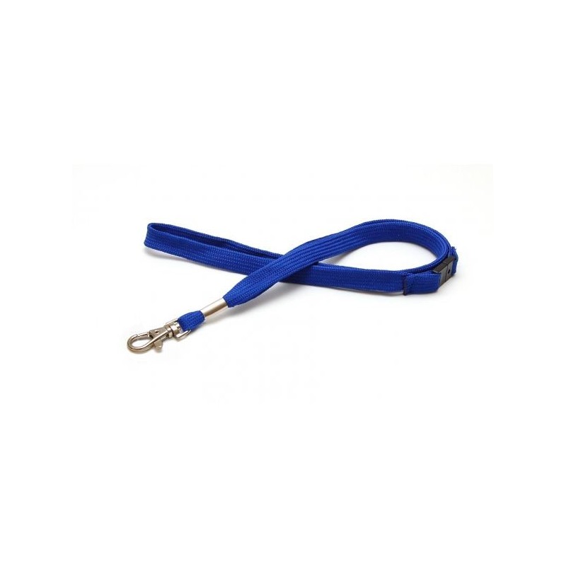 LANYARD POLIÉSTER BLANCO 12MM MOSQUETÓN TIPO CORREA CANINA Y CIERRE DE SEGURIDAD PK 100 UDS