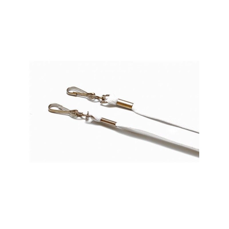 LANYARD POLIÉSTER BLANCO 12MM CON DOS MOSQUETONES GIRATORIOS PK 100 UDS