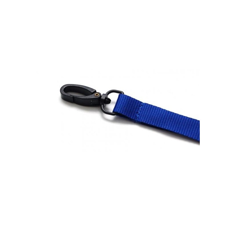 LANYARD POLIÉSTER AZUL 15MM CON MOSQUETÓN PLÁSTICO PK 100 UDS